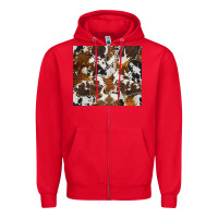 Red cowhide Zipper Hoodie - AdoDesignShop