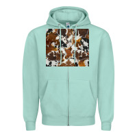 Seafoam cowhide Zipper Hoodie - AdoDesignShop