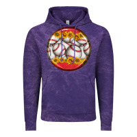 Cloud Purple baseball with sunflower round earrings Vintage Hoodie - BundleAndBundleShop
