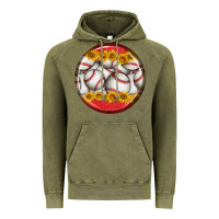 Vintage Olive baseball with sunflower round earrings Vintage Hoodie - BundleAndBundleShop