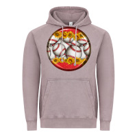 Vintage Zinc baseball with sunflower round earrings Vintage Hoodie - BundleAndBundleShop