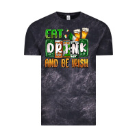 Cloud Black St. Patrick's Eat drink and be Irish Vintage Tee - OliviaCreatesArt