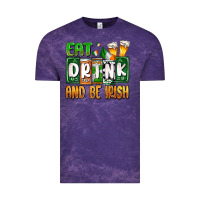 Cloud Purple St. Patrick's Eat drink and be Irish Vintage Tee - OliviaCreatesArt