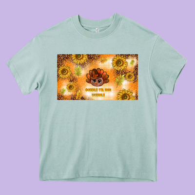 Gobble Til You Wobble Heavy Core Tee Designed By Tumblerdesignbyshophia