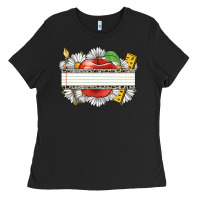 Floral Teacher Custom Name Ladies Tee | Teevron