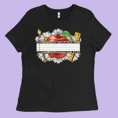 Floral Teacher Custom Name Ladies Tee Designed By Cowgirlartshop