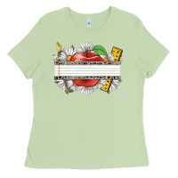 Matcha floral teacher custom name Ladies Tee - CowGirlArtShop