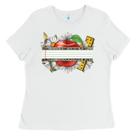 White floral teacher custom name Ladies Tee - CowGirlArtShop