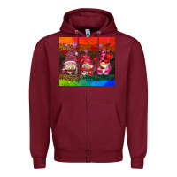 Burgundy valentines day gnome Zipper Hoodie - AdoDesignShop