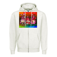 Oatmeal Heather valentines day gnome Zipper Hoodie - AdoDesignShop