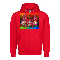 Red valentines day gnome Zipper Hoodie - AdoDesignShop
