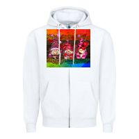 White valentines day gnome Zipper Hoodie - AdoDesignShop