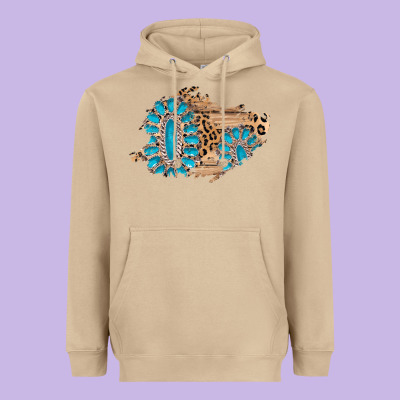 Gemstone Wood Leopard Patch Heavyweight Hoodie Designed By Adodesignshop