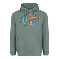 Sage gemstone wood leopard patch Heavyweight Hoodie - AdoDesignShop