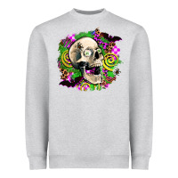 Heather Grey halloween skull Heavyweight Sweatshirt - AdoDesignShop