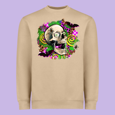 Halloween Skull Heavyweight Sweatshirt Designed By Adodesignshop
