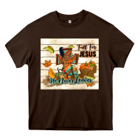 Chocolate Brown fall for jesus he never leaves Heavy Core Tee - TumblerDesignByShophia