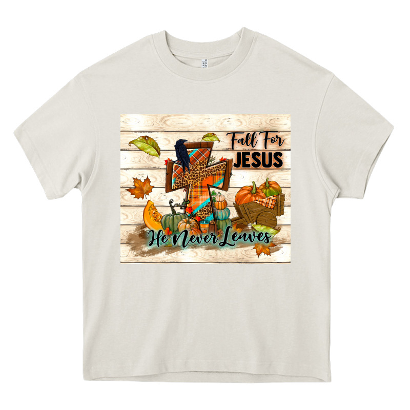 Fall For Jesus He Never Leaves Heavy Core Tee by TumblerDesignByShophia | Teevron