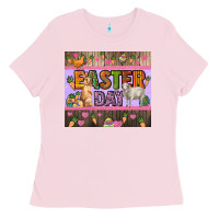 Bubblegum Pink Easter day farm animals tumbler Ladies Tee - HowdyJamesFarm
