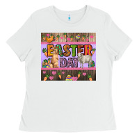 White Easter day farm animals tumbler Ladies Tee - HowdyJamesFarm
