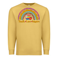 Antique Gold back to school rainbow teach love inspire Premium Sweatshirt - AdoDesignShop