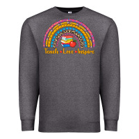 Charcoal Heather back to school rainbow teach love inspire Premium Sweatshirt - AdoDesignShop