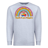 Heather Grey back to school rainbow teach love inspire Premium Sweatshirt - AdoDesignShop