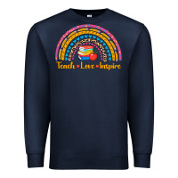 Navy back to school rainbow teach love inspire Premium Sweatshirt - AdoDesignShop