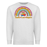 Oatmeal Heather back to school rainbow teach love inspire Premium Sweatshirt - AdoDesignShop