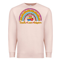 Pale Pink back to school rainbow teach love inspire Premium Sweatshirt - AdoDesignShop