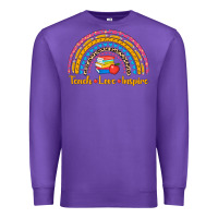 Purple back to school rainbow teach love inspire Premium Sweatshirt - AdoDesignShop