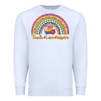White back to school rainbow teach love inspire Premium Sweatshirt - AdoDesignShop