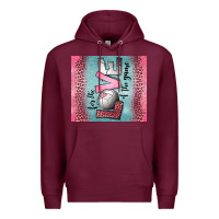 Burgundy for the love of the game volleyball Premium Hoodie - Jasminsmagicworld