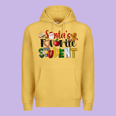 Santa's Favorite Student Christmas Premium Hoodie Designed By Lillyallendesigns