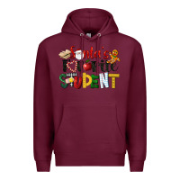 Burgundy santa's favorite student christmas Premium Hoodie - LillyAllenDesigns