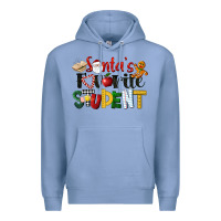 Colony Blue santa's favorite student christmas Premium Hoodie - LillyAllenDesigns