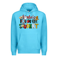 Ocean Blue santa's favorite student christmas Premium Hoodie - LillyAllenDesigns