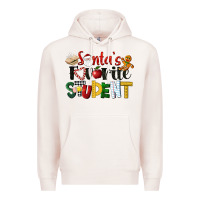 Pale Pink santa's favorite student christmas Premium Hoodie - LillyAllenDesigns