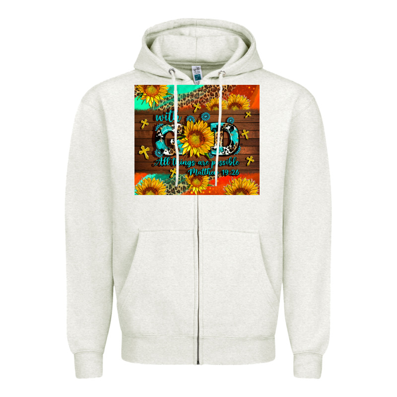 With God All Things Are Possible Zipper Hoodie by AdoDesignShop | Teevron