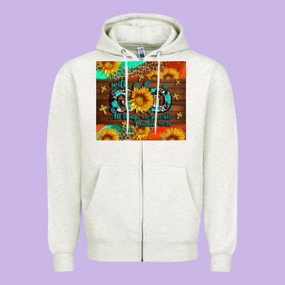 With God All Things Are Possible Zipper Hoodie Designed By Adodesignshop