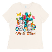 Bone He is risen with Cross Easter Day Ladies Tee - HowdyJamesFarm