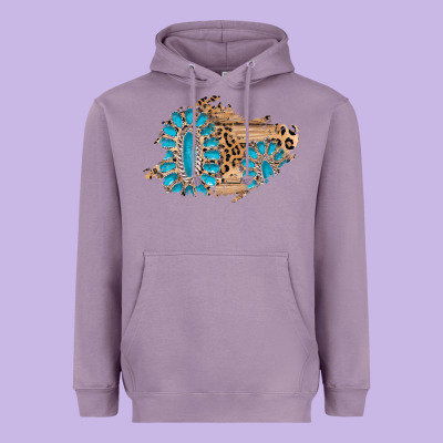 Gemstone Wood Leopard Patch Heavyweight Hoodie Designed By Adodesignshop