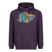 Plum gemstone wood leopard patch Heavyweight Hoodie - AdoDesignShop