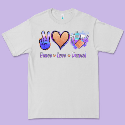 Peace Love Dental Premium Tee Designed By Jasminsmagicworld