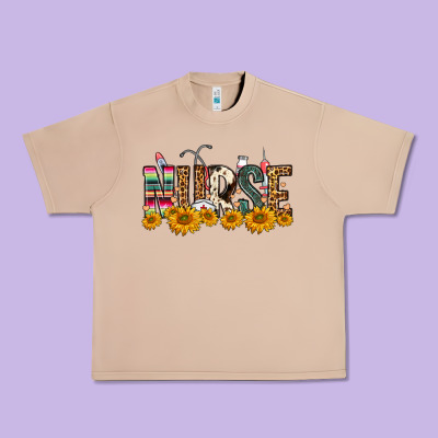 Western Nurse Sunflower Urban Heavy Tee Designed By Fadigitalartstudio
