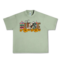 Oil Green Western Nurse Sunflower Urban Heavy Tee - FaDigitalArtStudio