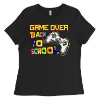 Black game over back to school Ladies Tee - CowGirlArtShop
