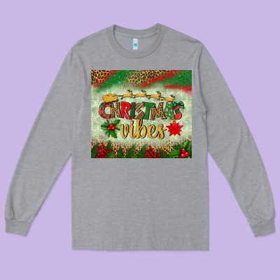 Christmas Vibes Tumbler Long Sleeve Tee Designed By Bundleandbundleshop