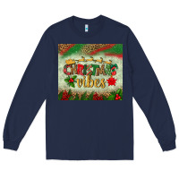 Navy christmas vibes tumbler Long Sleeve Tee - BundleAndBundleShop