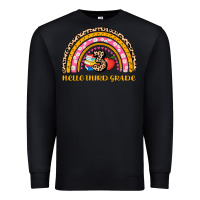Black back to school rainbow hello third grade Premium Sweatshirt - AdoDesignShop